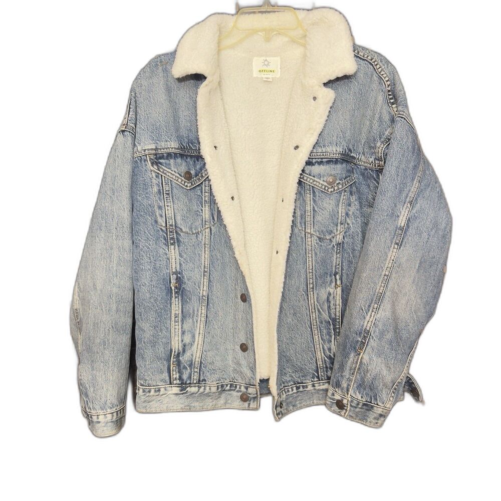 American Eagle Offline Sherpa Lined Denim Jacket M
